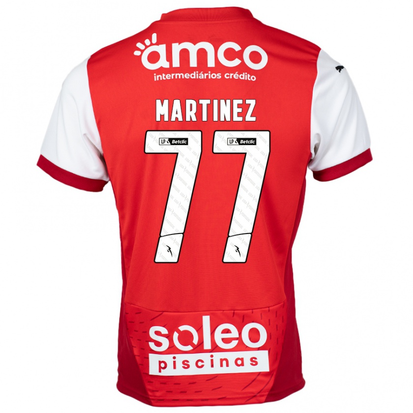 Kandiny Niño Camiseta Gabri Martínez #77 Rojo Blanco 1ª Equipación 2024/25 La Camisa Chile