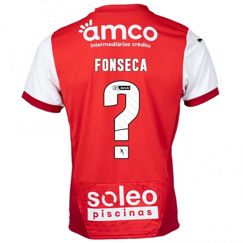 Kandiny Niño Camiseta Diogo Fonseca #0 Rojo Blanco 1ª Equipación 2024/25 La Camisa Chile