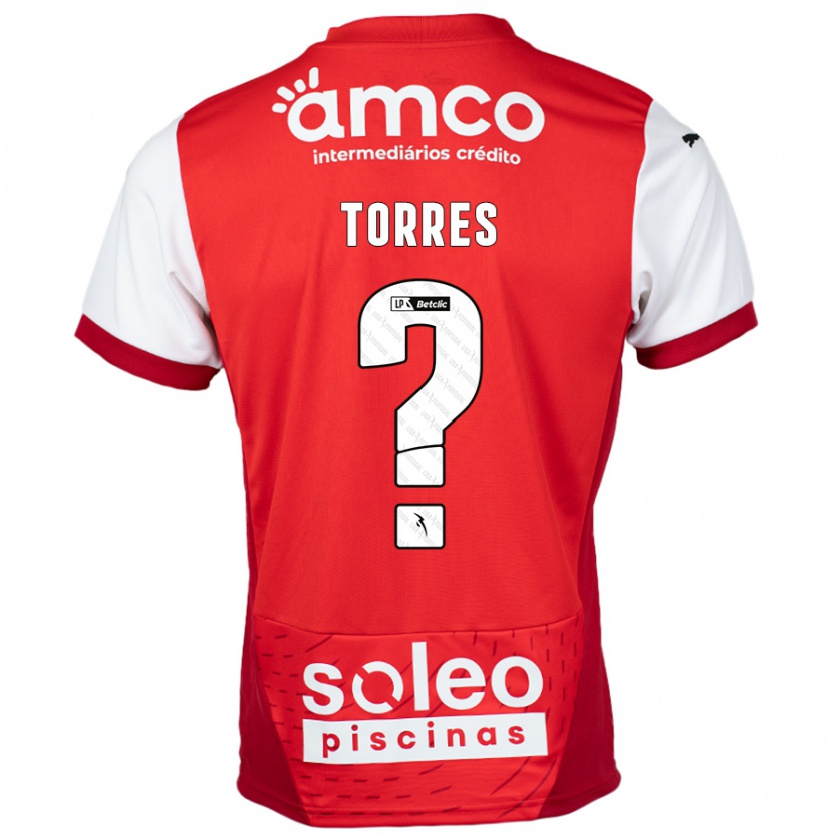 Kandiny Niño Camiseta Marco Torres #0 Rojo Blanco 1ª Equipación 2024/25 La Camisa Chile