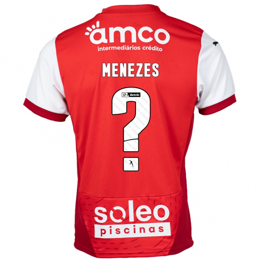 Kandiny Niño Camiseta Gabriel Menezes #0 Rojo Blanco 1ª Equipación 2024/25 La Camisa Chile