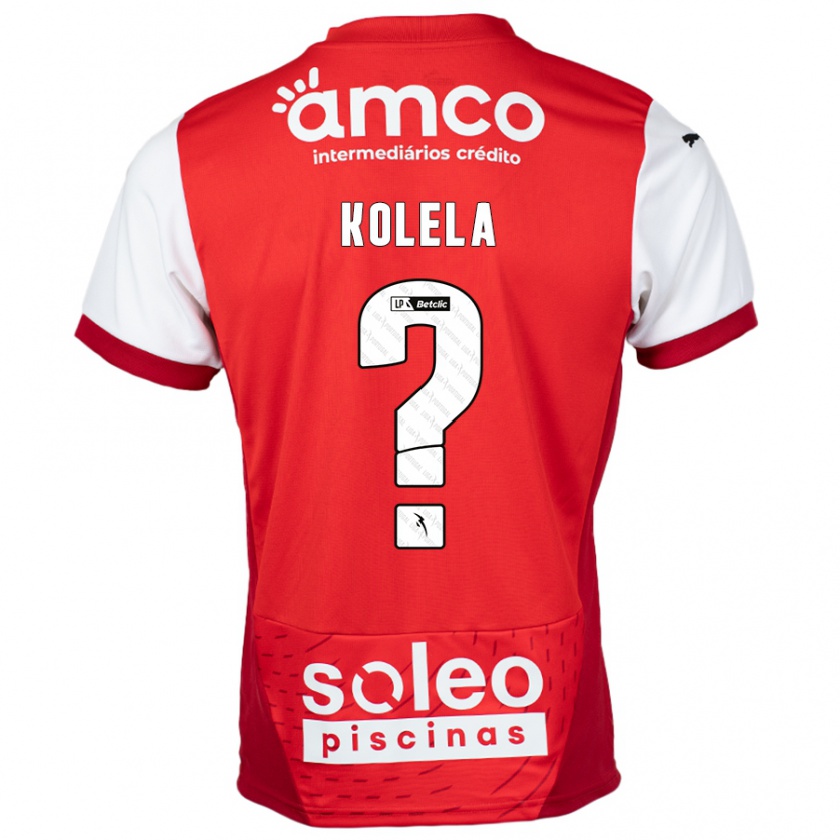 Kandiny Niño Camiseta Kyllian Kolela #0 Rojo Blanco 1ª Equipación 2024/25 La Camisa Chile