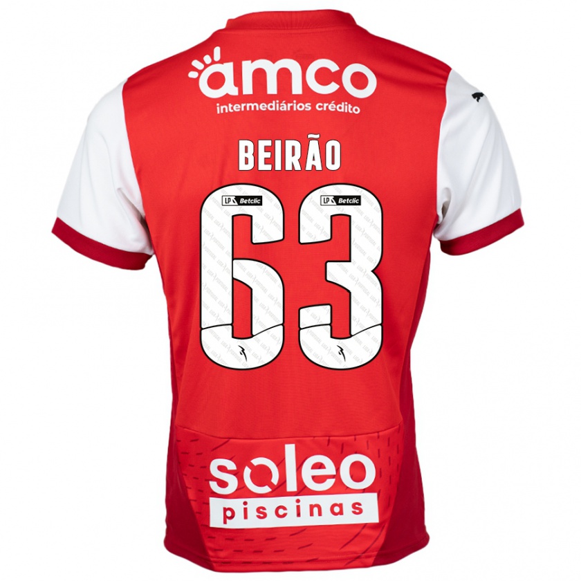 Kandiny Niño Camiseta Rodrigo Beirão #63 Rojo Blanco 1ª Equipación 2024/25 La Camisa Chile