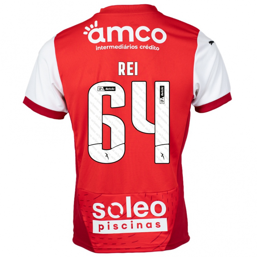 Kandiny Niño Camiseta Ricardo Rei #64 Rojo Blanco 1ª Equipación 2024/25 La Camisa Chile