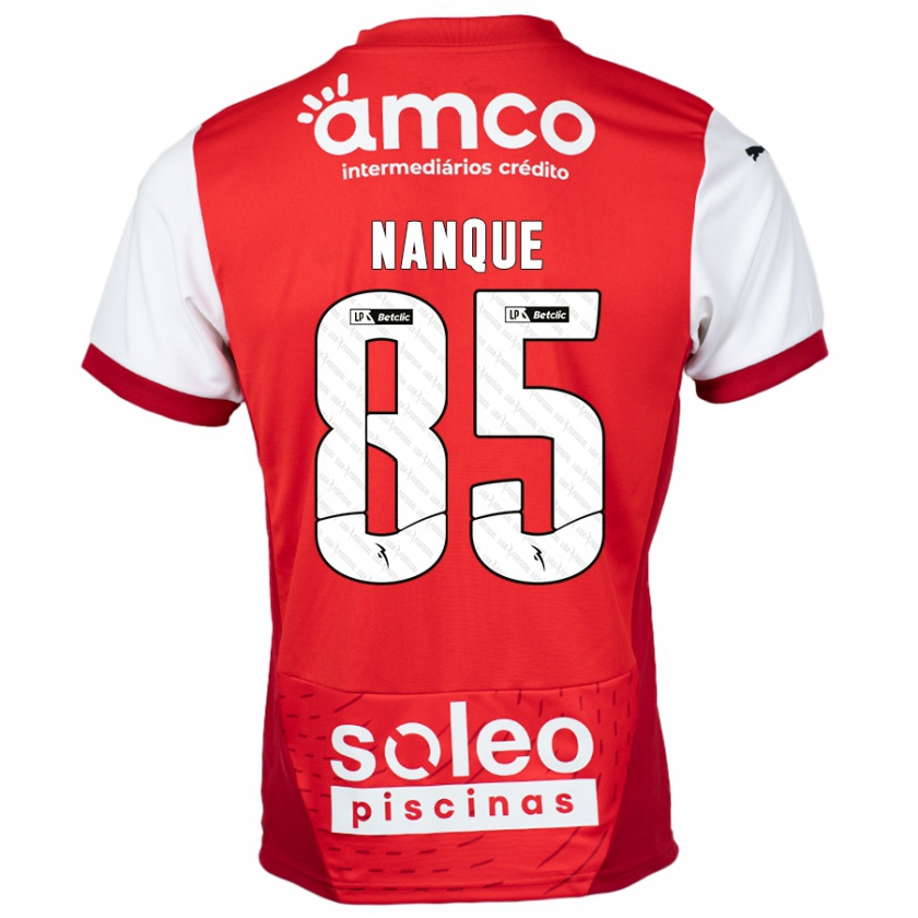 Kandiny Niño Camiseta Edgar Nanque #85 Rojo Blanco 1ª Equipación 2024/25 La Camisa Chile