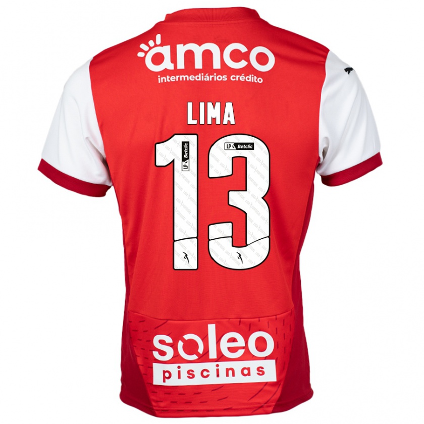 Kandiny Niño Camiseta Aline Lima #13 Rojo Blanco 1ª Equipación 2024/25 La Camisa Chile