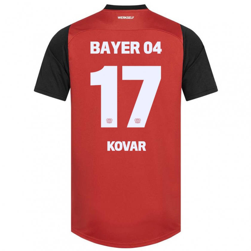 Kandiny Niño Camiseta Matej Kovar #17 Rojo Negro 1ª Equipación 2024/25 La Camisa Chile