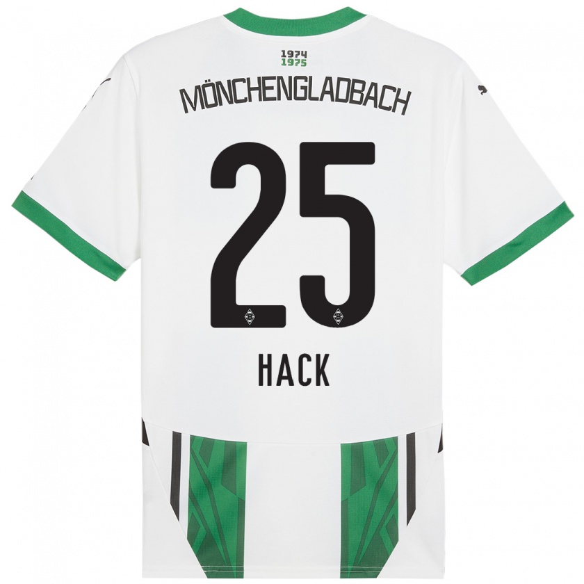 Kandiny Niño Camiseta Robin Hack #25 Blanco Verde 1ª Equipación 2024/25 La Camisa Chile