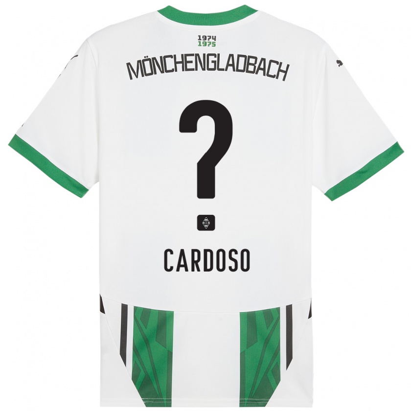 Kandiny Niño Camiseta Tiago Pereira Cardoso #0 Blanco Verde 1ª Equipación 2024/25 La Camisa Chile