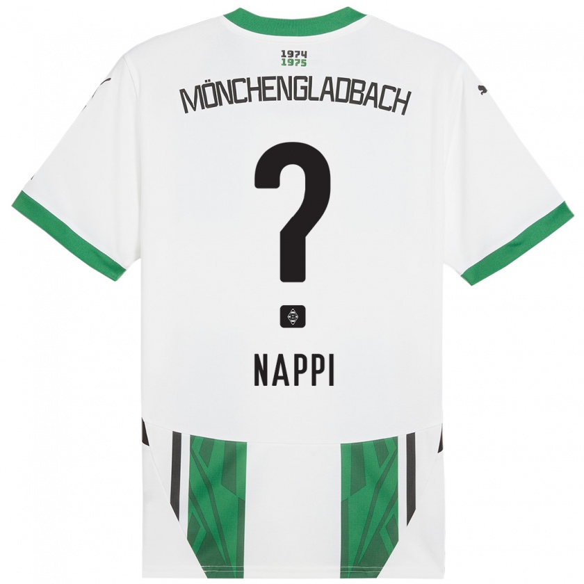 Kandiny Niño Camiseta Johann Deumi-Nappi #0 Blanco Verde 1ª Equipación 2024/25 La Camisa Chile