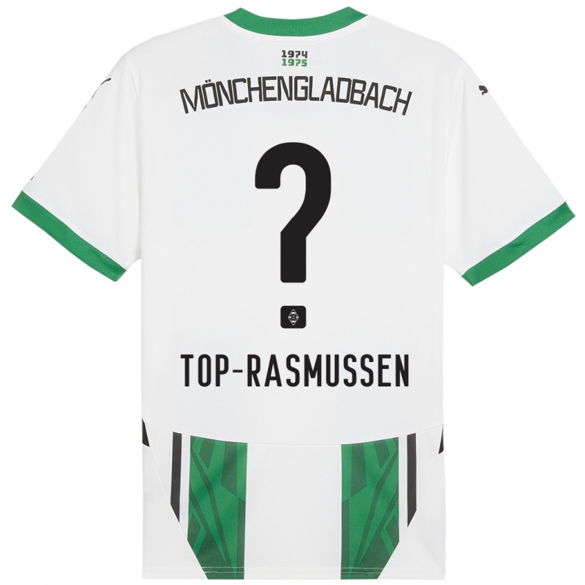 Kandiny Niño Camiseta Tristan Top-Rasmussen #0 Blanco Verde 1ª Equipación 2024/25 La Camisa Chile