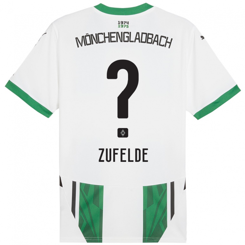 Kandiny Niño Camiseta Isaac Ferreira Zufelde #0 Blanco Verde 1ª Equipación 2024/25 La Camisa Chile