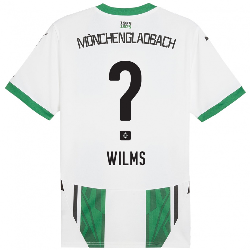 Kandiny Niño Camiseta Felix Wilms #0 Blanco Verde 1ª Equipación 2024/25 La Camisa Chile