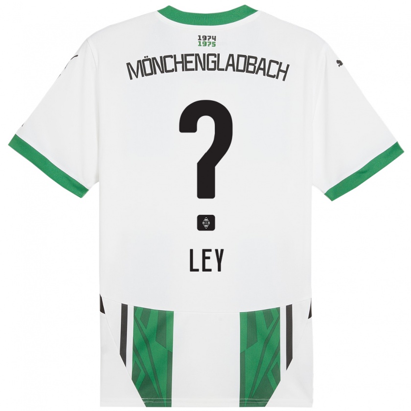 Kandiny Niño Camiseta Marlon Ley #0 Blanco Verde 1ª Equipación 2024/25 La Camisa Chile