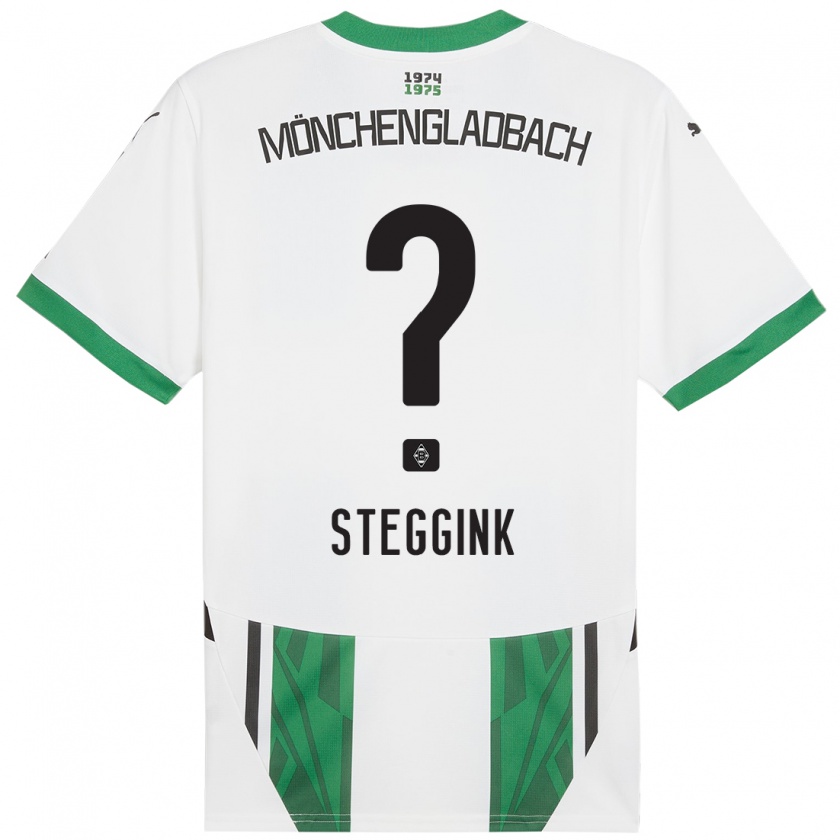 Kandiny Niño Camiseta Lennart Steggink #0 Blanco Verde 1ª Equipación 2024/25 La Camisa Chile