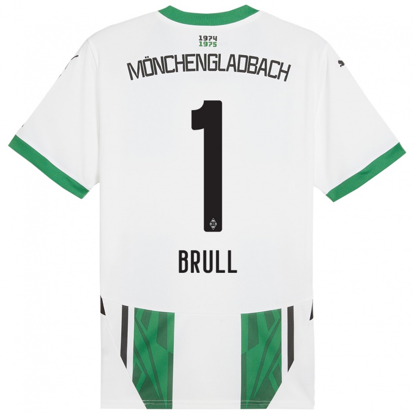 Kandiny Niño Camiseta Maximilian Brüll #1 Blanco Verde 1ª Equipación 2024/25 La Camisa Chile