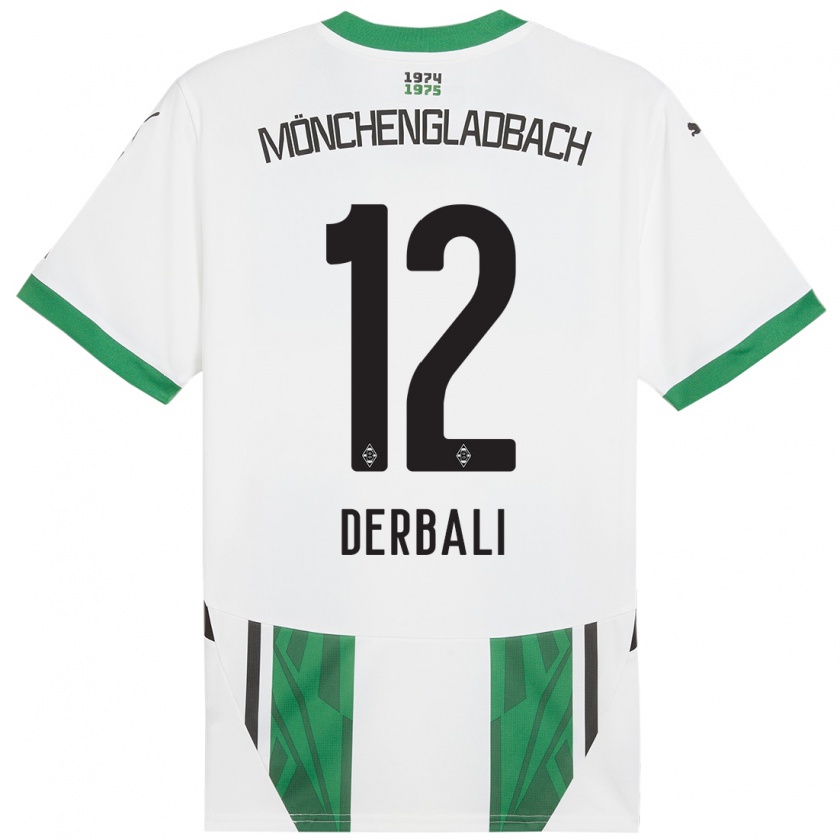 Kandiny Niño Camiseta Louisa Derbali #12 Blanco Verde 1ª Equipación 2024/25 La Camisa Chile