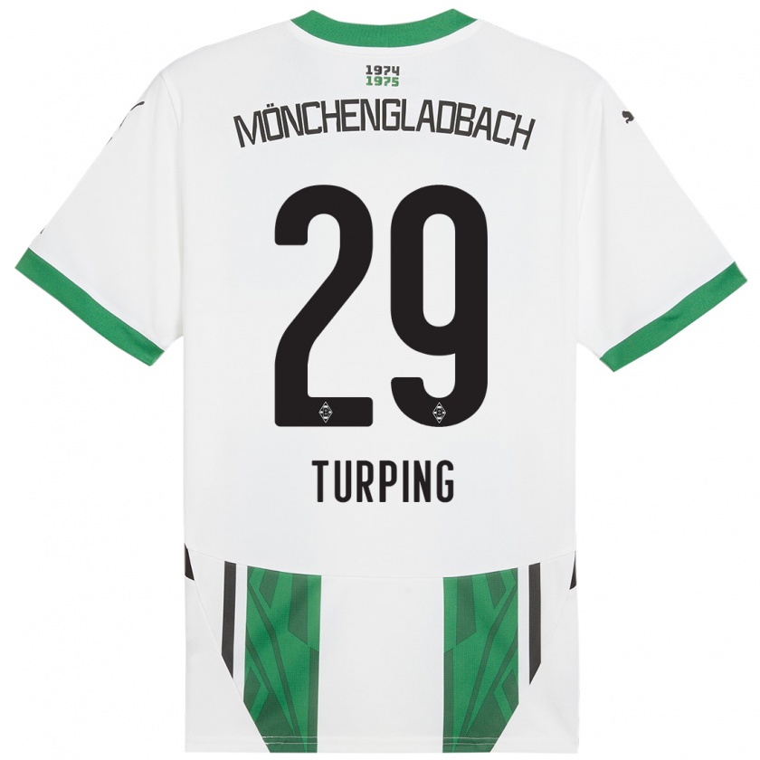 Kandiny Niño Camiseta Selim Turping #29 Blanco Verde 1ª Equipación 2024/25 La Camisa Chile