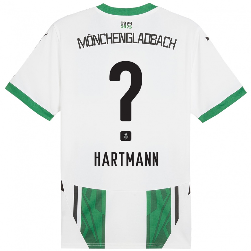 Kandiny Niño Camiseta Miguel Hartmann #0 Blanco Verde 1ª Equipación 2024/25 La Camisa Chile