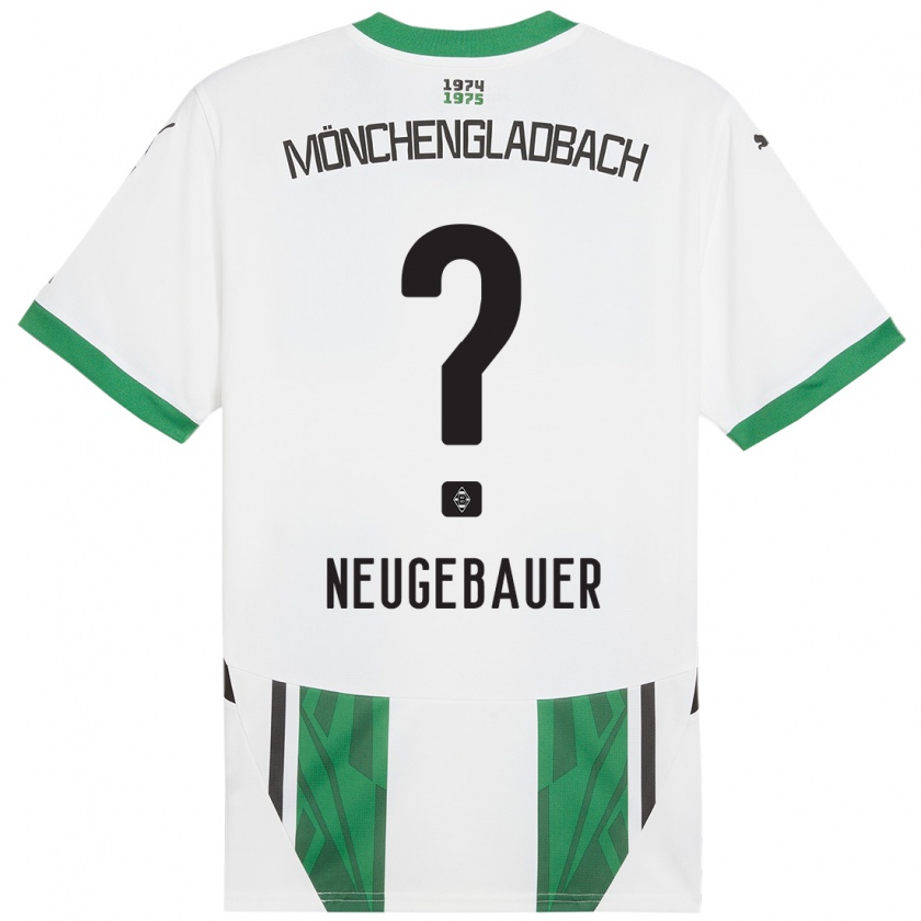 Kandiny Niño Camiseta Simon Neugebauer #0 Blanco Verde 1ª Equipación 2024/25 La Camisa Chile