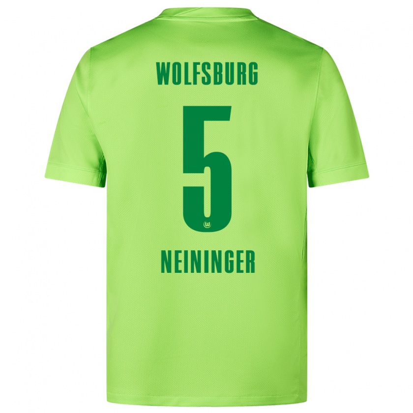 Kandiny Niño Camiseta Tim Neininger #5 Verde Fluorescente 1ª Equipación 2024/25 La Camisa Chile