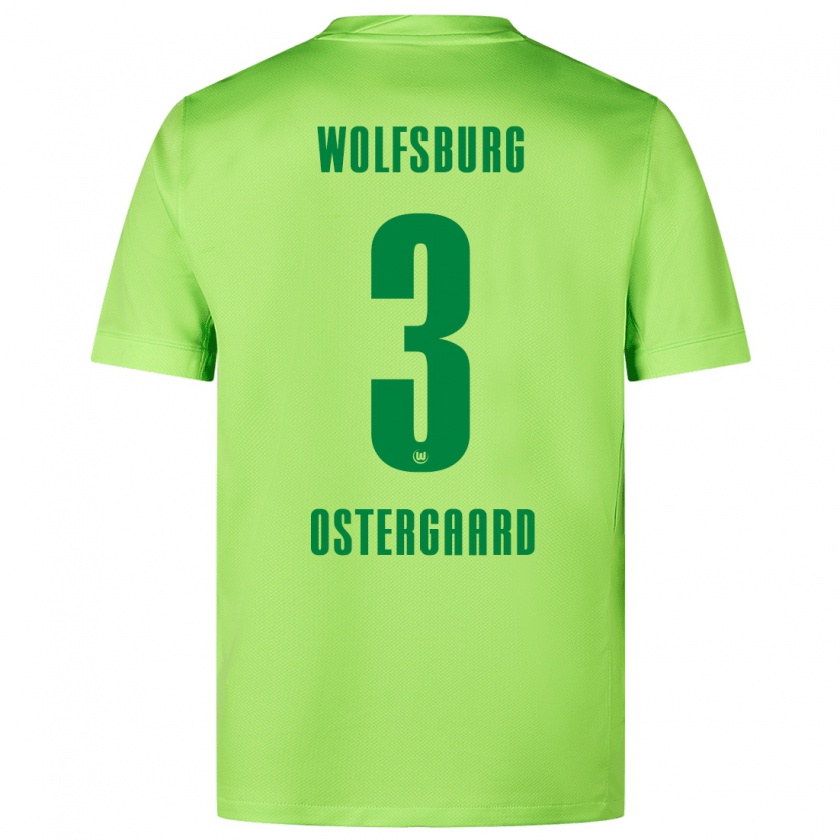 Kandiny Niño Camiseta Christian Östergaard #3 Verde Fluorescente 1ª Equipación 2024/25 La Camisa Chile