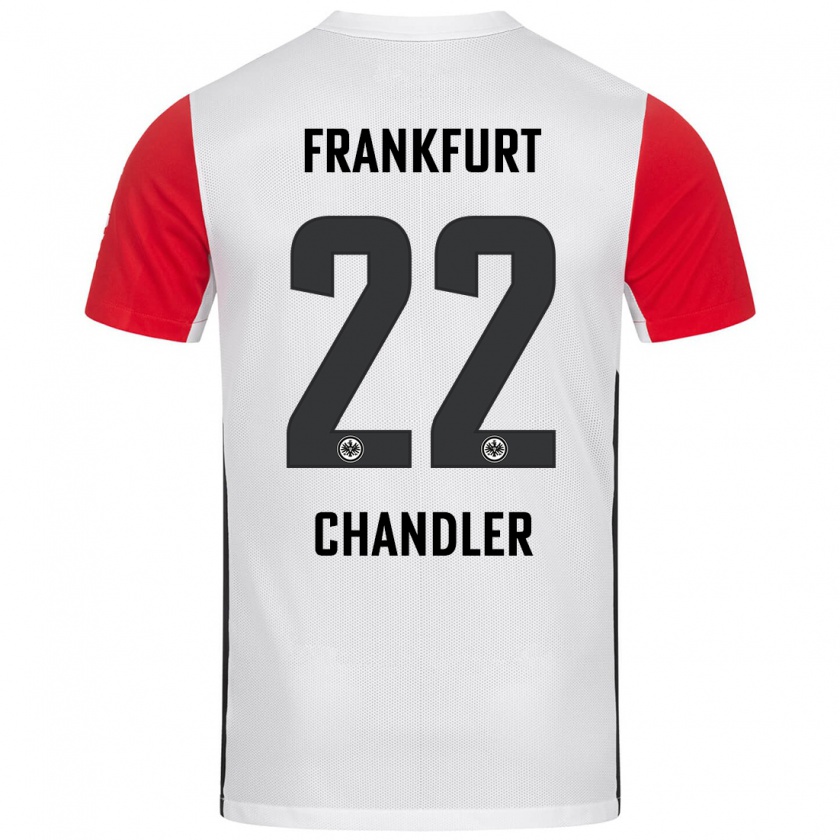 Kandiny Niño Camiseta Timothy Chandler #22 Blanco Rojo 1ª Equipación 2024/25 La Camisa Chile