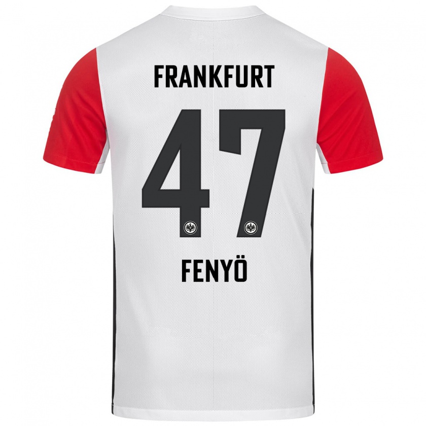 Kandiny Niño Camiseta Noah Fenyő #47 Blanco Rojo 1ª Equipación 2024/25 La Camisa Chile