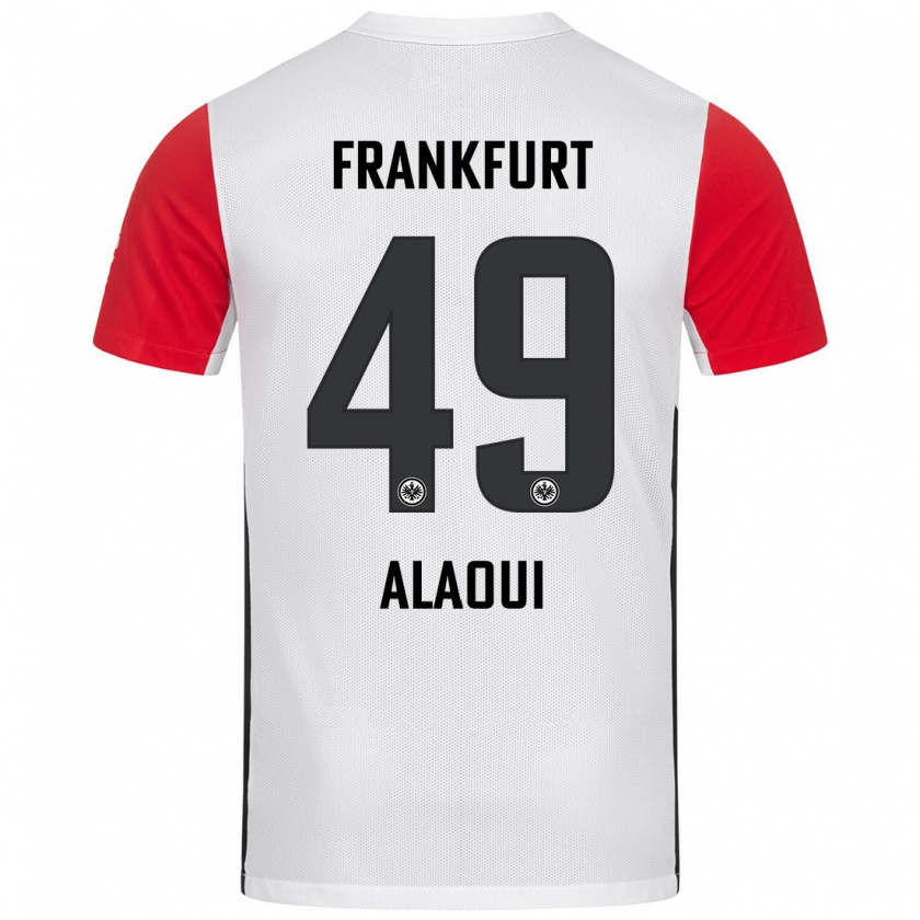 Kandiny Niño Camiseta Anas Alaoui #49 Blanco Rojo 1ª Equipación 2024/25 La Camisa Chile