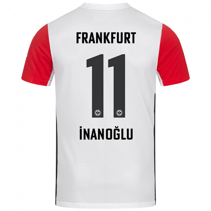 Kandiny Niño Camiseta Kaan İnanoğlu #11 Blanco Rojo 1ª Equipación 2024/25 La Camisa Chile