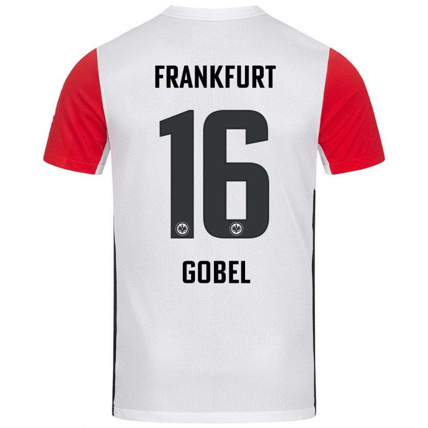 Kandiny Niño Camiseta Marlon Göbel #16 Blanco Rojo 1ª Equipación 2024/25 La Camisa Chile