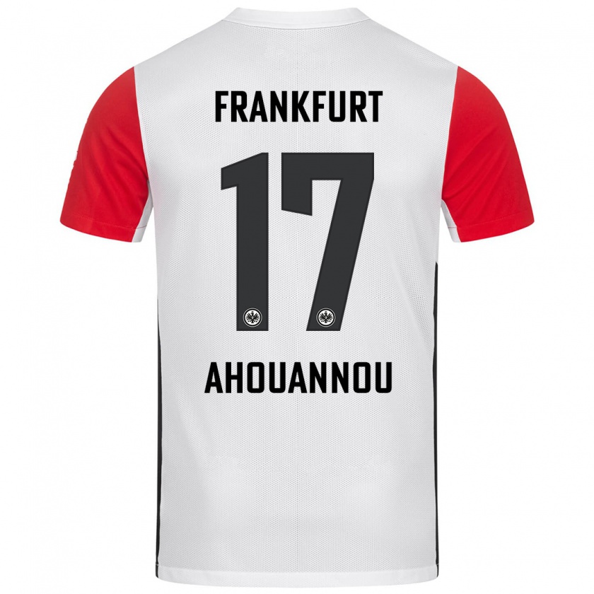 Kandiny Niño Camiseta Yannis Ahouannou #17 Blanco Rojo 1ª Equipación 2024/25 La Camisa Chile