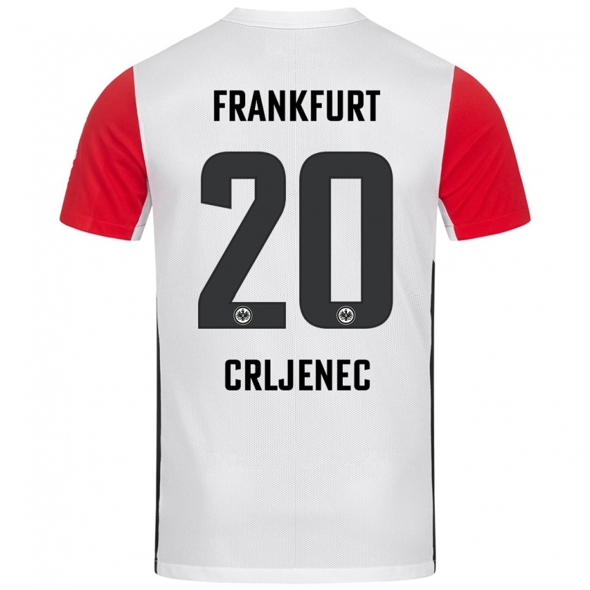 Kandiny Niño Camiseta Dominik Crljenec #20 Blanco Rojo 1ª Equipación 2024/25 La Camisa Chile