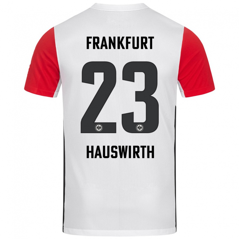 Kandiny Niño Camiseta Max Hauswirth #23 Blanco Rojo 1ª Equipación 2024/25 La Camisa Chile