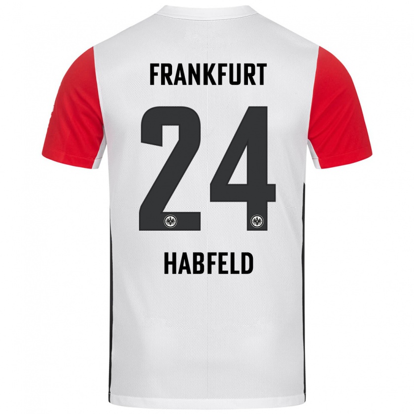 Kandiny Niño Camiseta Josef Haßfeld #24 Blanco Rojo 1ª Equipación 2024/25 La Camisa Chile