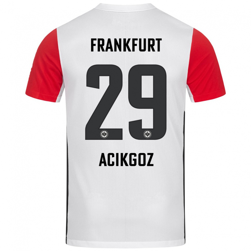 Kandiny Niño Camiseta Dilara Açıkgöz #29 Blanco Rojo 1ª Equipación 2024/25 La Camisa Chile