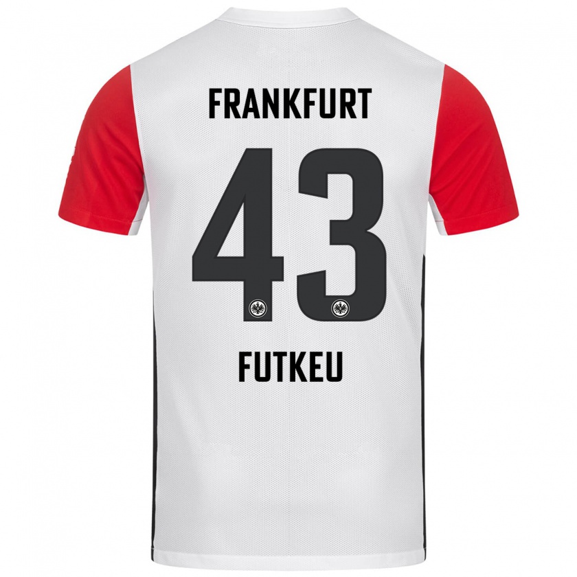 Kandiny Niño Camiseta Noel Futkeu #43 Blanco Rojo 1ª Equipación 2024/25 La Camisa Chile