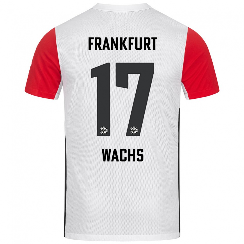 Kandiny Niño Camiseta Marc Wachs #17 Blanco Rojo 1ª Equipación 2024/25 La Camisa Chile