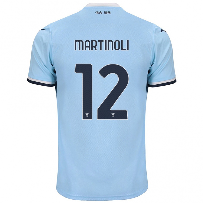 Kandiny Niño Camiseta Elettra Martinoli #12 Azul 1ª Equipación 2024/25 La Camisa Chile