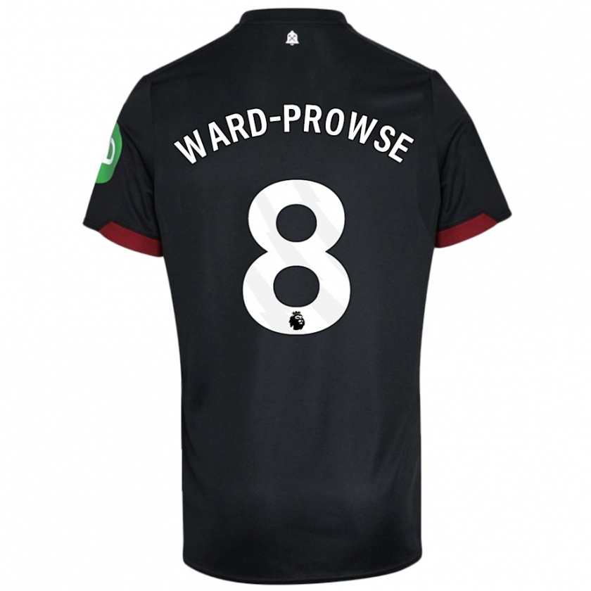 Kandiny Niño Camiseta James Ward-Prowse #8 Negro Blanco 2ª Equipación 2024/25 La Camisa Chile