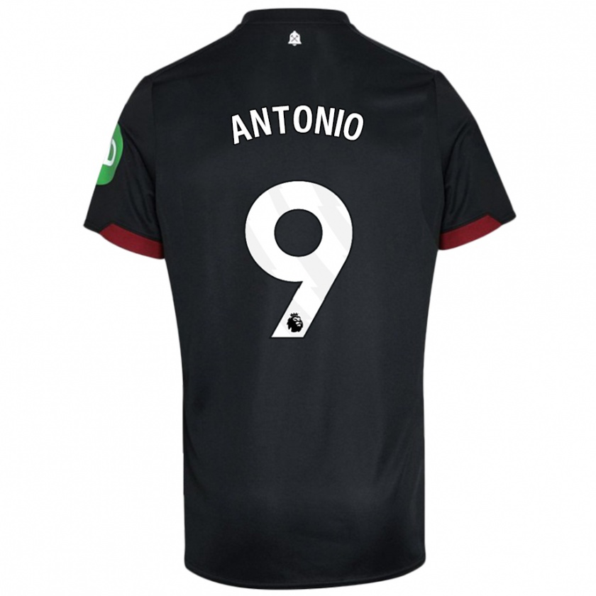 Kandiny Niño Camiseta Michail Antonio #9 Negro Blanco 2ª Equipación 2024/25 La Camisa Chile