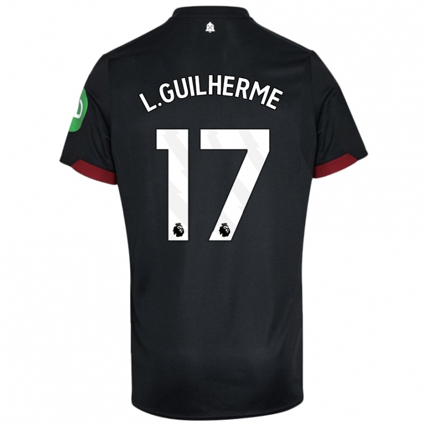 Kandiny Niño Camiseta Luis Guilherme #17 Negro Blanco 2ª Equipación 2024/25 La Camisa Chile