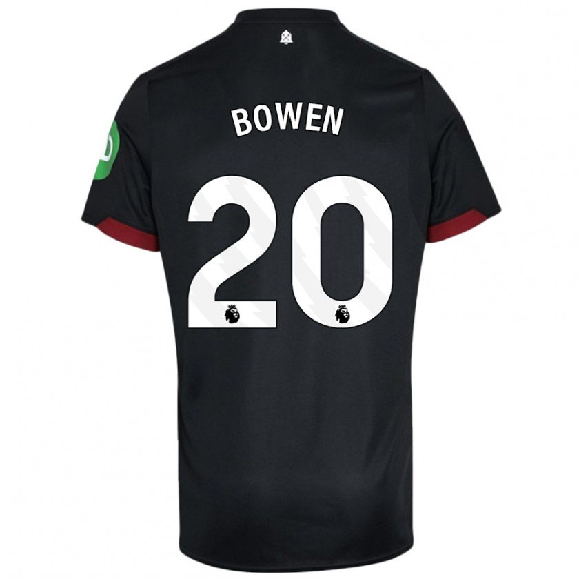 Kandiny Niño Camiseta Jarrod Bowen #20 Negro Blanco 2ª Equipación 2024/25 La Camisa Chile