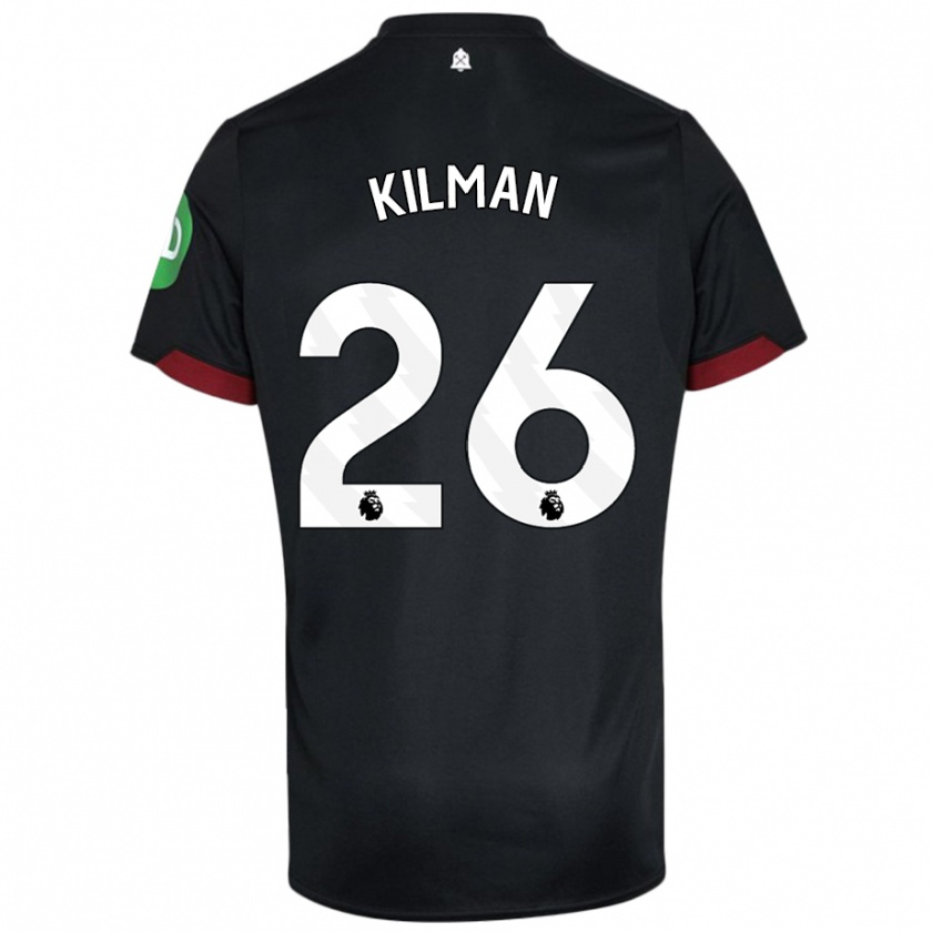 Kandiny Niño Camiseta Max Kilman #26 Negro Blanco 2ª Equipación 2024/25 La Camisa Chile