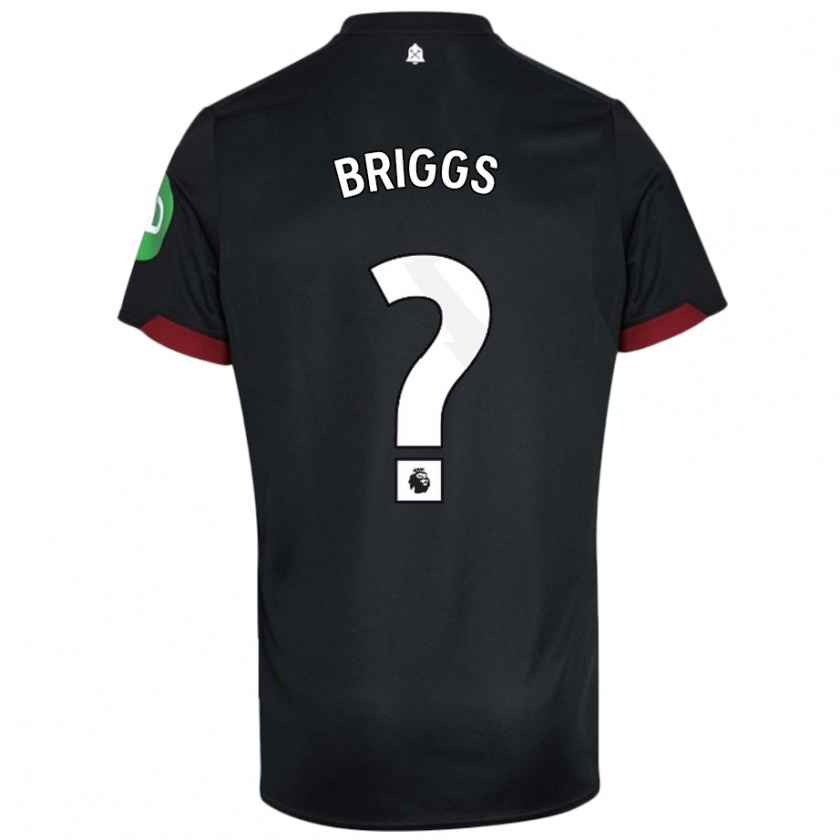 Kandiny Niño Camiseta Josh Briggs #0 Negro Blanco 2ª Equipación 2024/25 La Camisa Chile