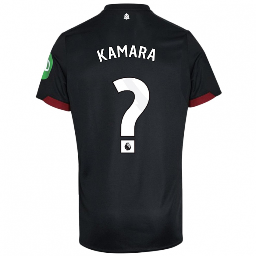 Kandiny Niño Camiseta Aaron Kamara #0 Negro Blanco 2ª Equipación 2024/25 La Camisa Chile