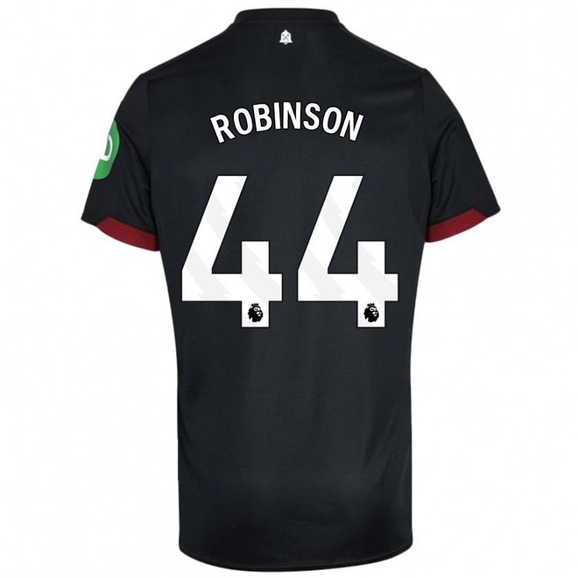 Kandiny Niño Camiseta Junior Robinson #44 Negro Blanco 2ª Equipación 2024/25 La Camisa Chile