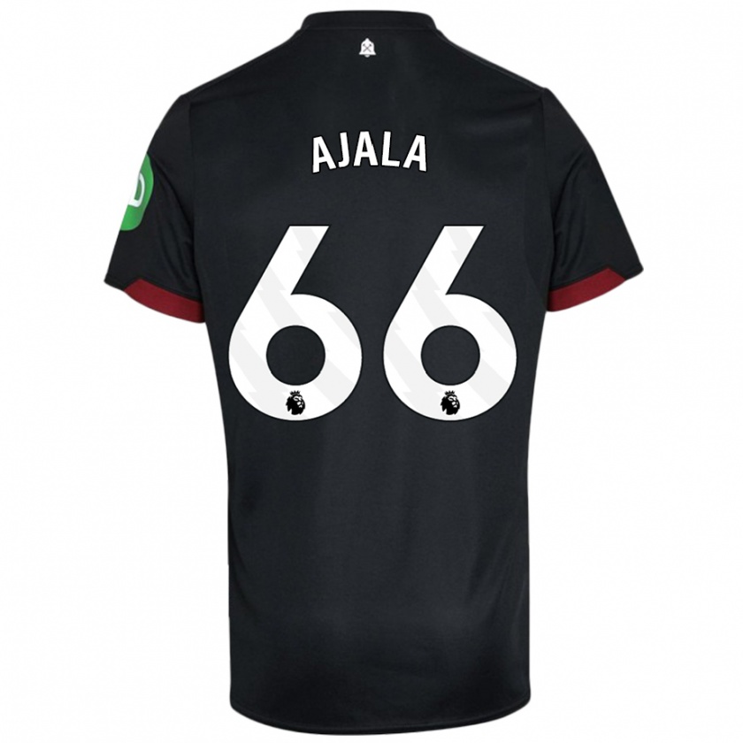 Kandiny Niño Camiseta Joshua Ajala #66 Negro Blanco 2ª Equipación 2024/25 La Camisa Chile