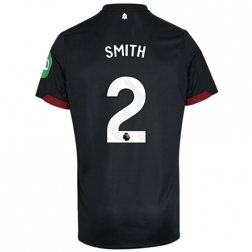 Kandiny Niño Camiseta Kirsty Smith #2 Negro Blanco 2ª Equipación 2024/25 La Camisa Chile