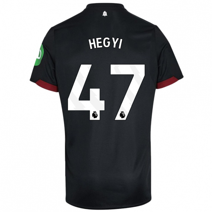 Kandiny Niño Camiseta Krisztian Hegyi #47 Negro Blanco 2ª Equipación 2024/25 La Camisa Chile