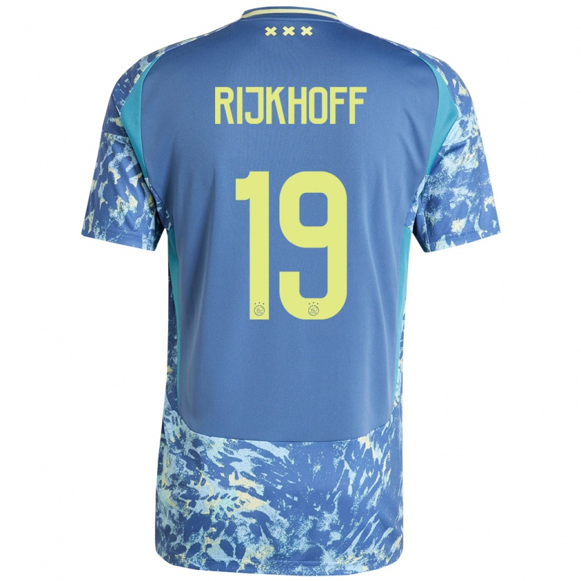 Kandiny Niño Camiseta Julian Rijkhoff #19 Gris Azul Amarillo 2ª Equipación 2024/25 La Camisa Chile